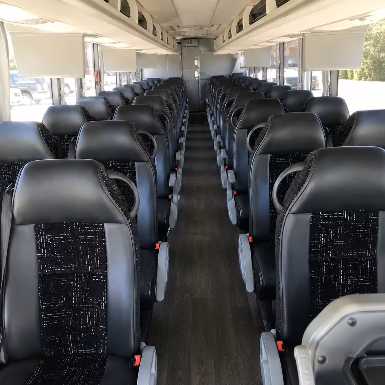 56 passenger charter bus inside